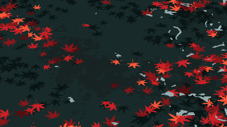 Maple leaves on a pond