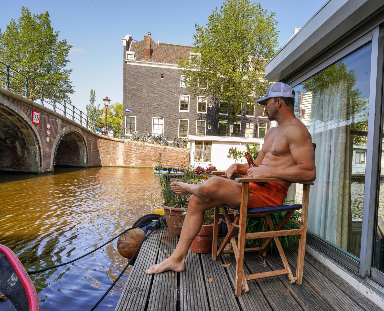 Got to enjoy one of my life long dreams - enjoy a beer on a houseboat in the canals of Amsterdam.