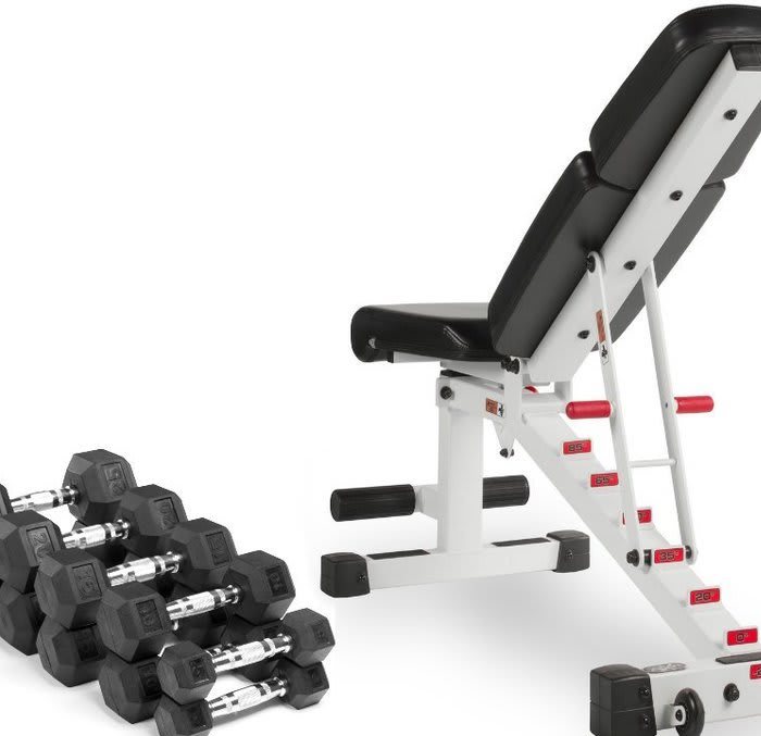 Rubber Hex Dumbbells XM-3301-10-P XMark Fitness Pair of 10 lb