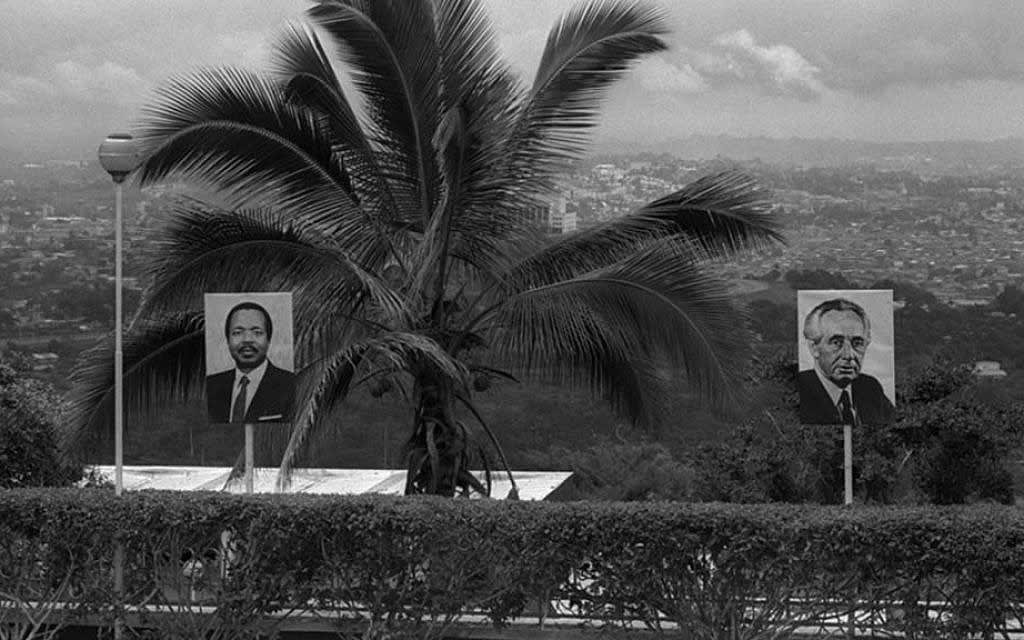 Images of Cameroonian President Paul Biya and Israeli Prime Minister Shimon Peres outside of Yaoundé, during Peres' state visit, 1986