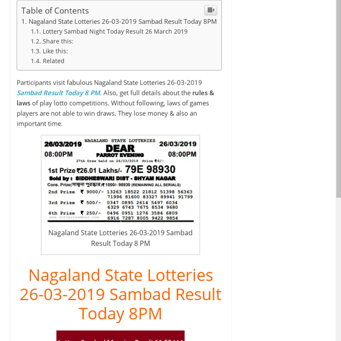 Mix Search Domain Lotterysambadtoday8pm Com Nagaland state lottery scheme details, how to buy nagaland state lottery tickets online, how to get results if you too have purchased a lottery ticket of nagaland lottery and want to check your lottery number in winning list than your reached right destination. mix