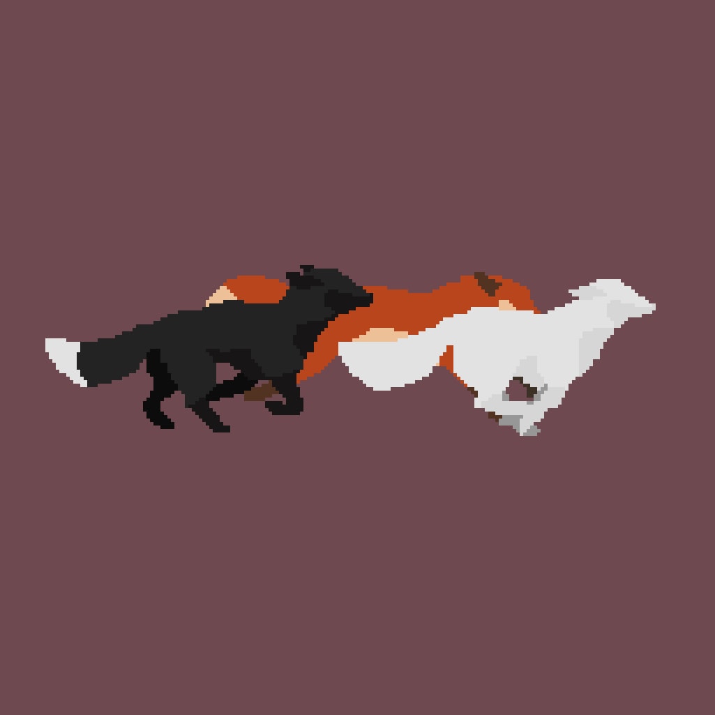 Pixel art foxes 🦊 Made these little guys in Aseprite for a minigame