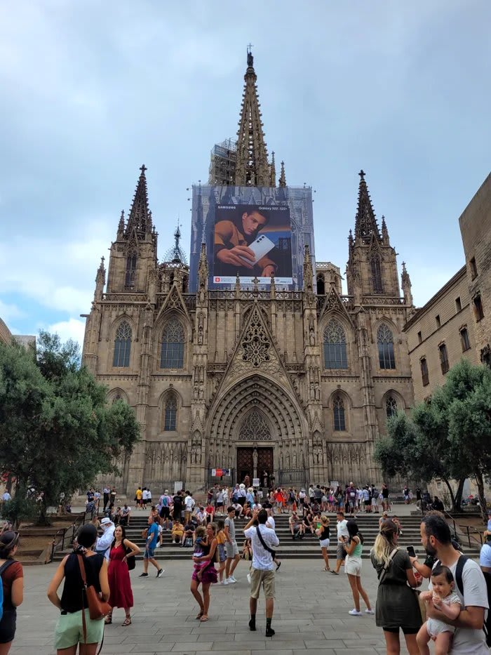 Samsung ads on the Cathedral de Barcelona? What's next? McDonald's ads on the Statue Of Liberty?