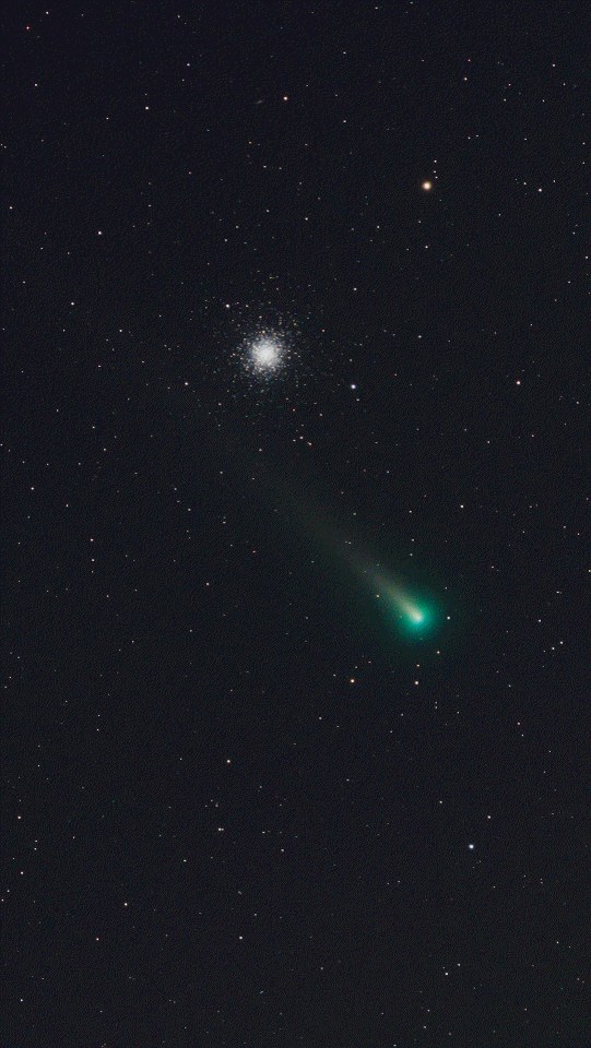 Comet A1 Leonard transiting the M3 star cluster - December 4, 2021