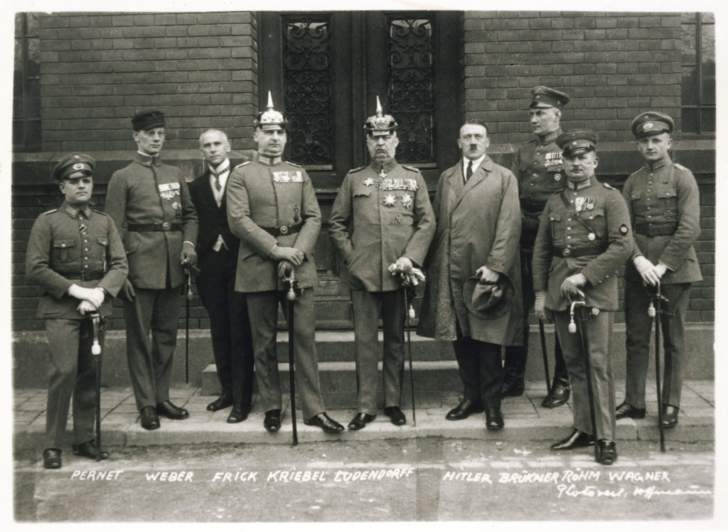 Defendants in the Beer Hall Putsch trial, 1923.