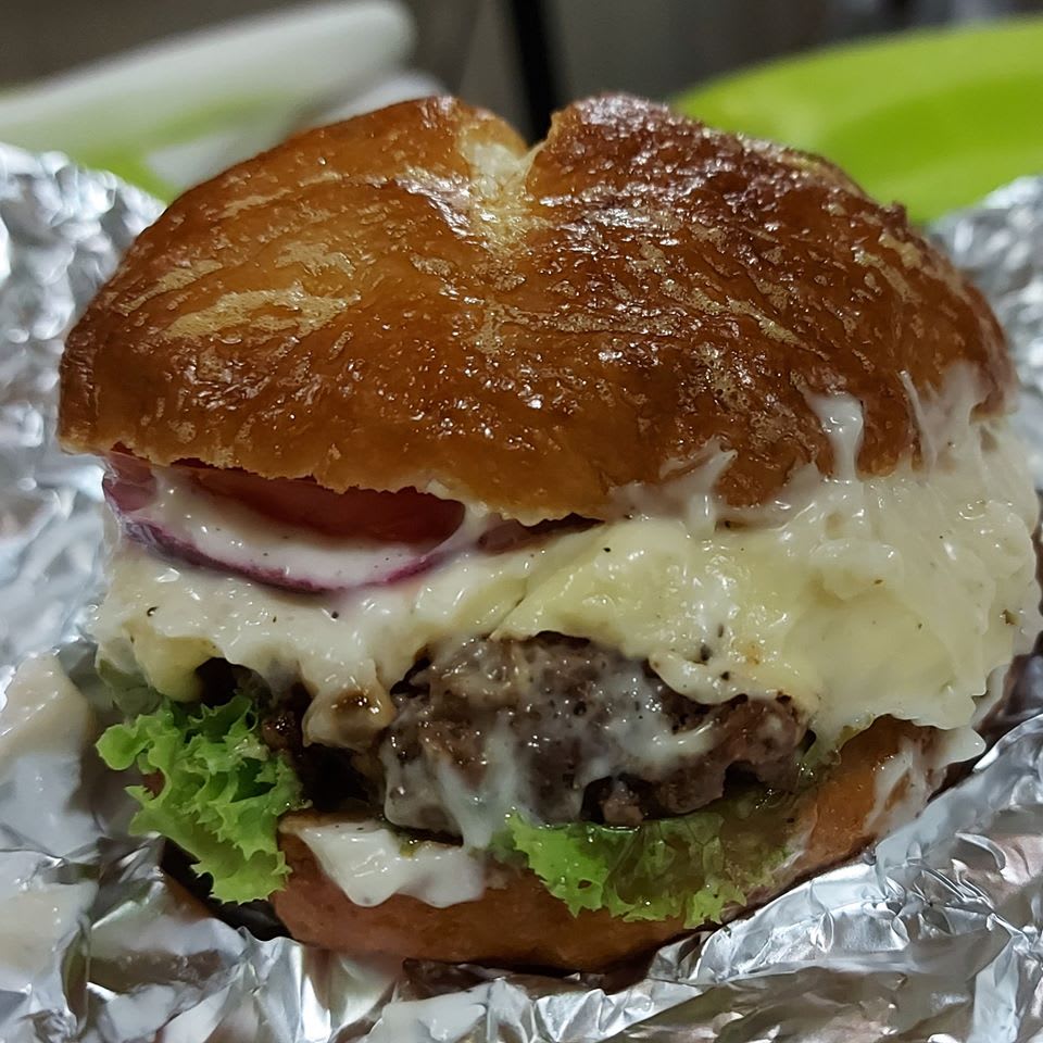 [homemade] Pretzel bun hamburger