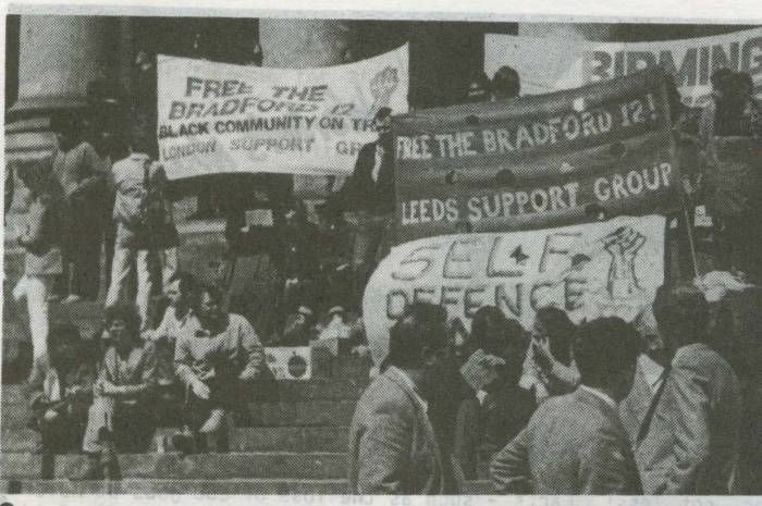 OtD 26 Apr 1982 the Bradford 12 trial began of 12 Asian youths arrested for preparing to defend their community from fascists. The defence argued POC had the right to self-defence from racist attacks & all 12 were acquitted. Learn more in our podcast: