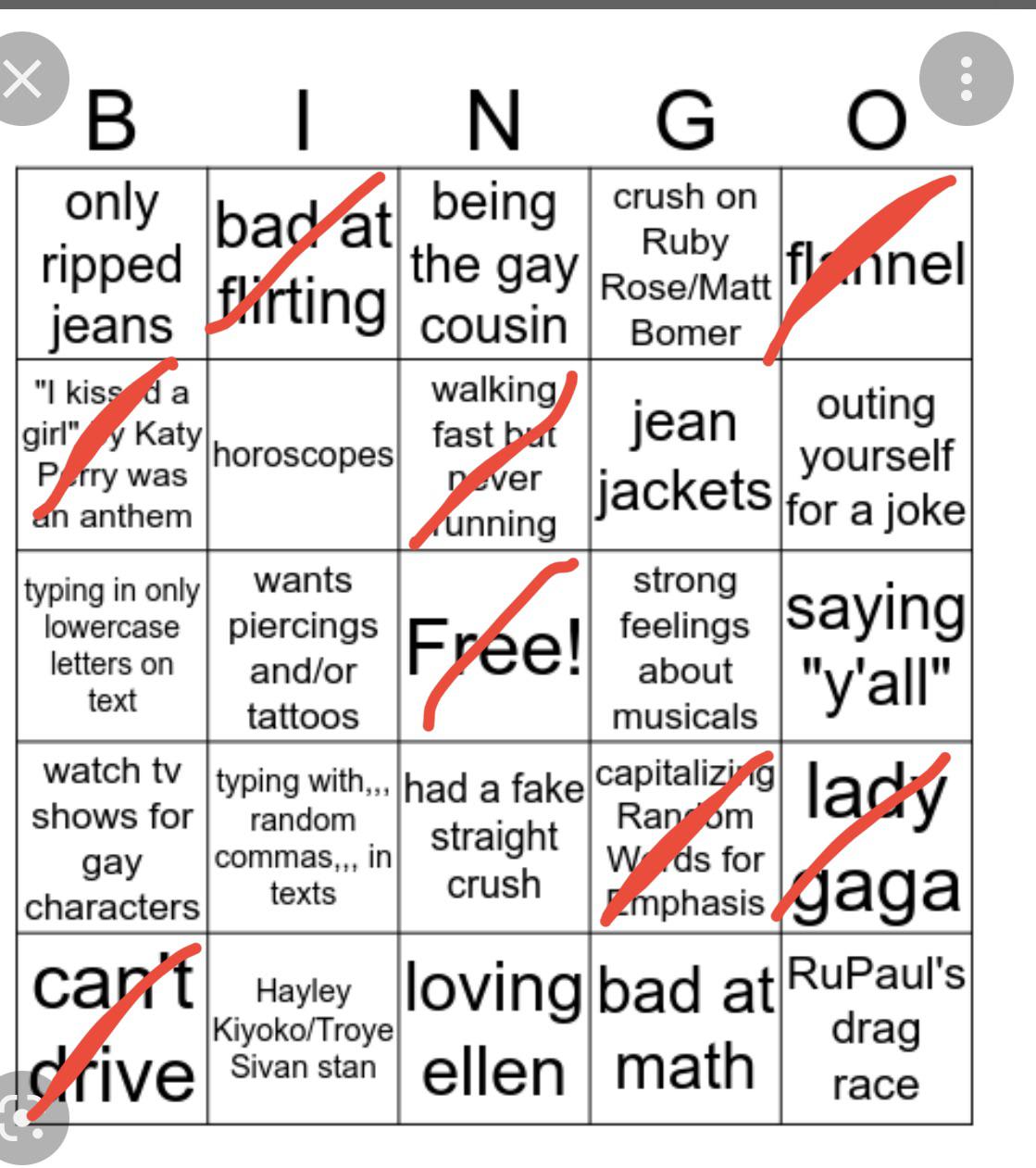 I’m sorry everyone but according to the bingo results I am straight