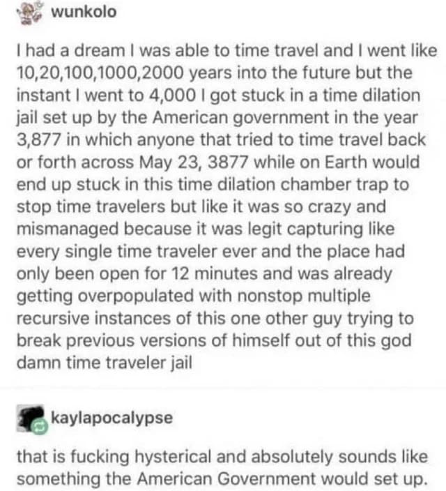 Time travel dream