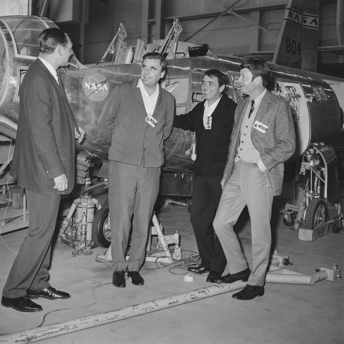 I dannae if we can take much more, Captain! In April 1967, Star Trek creator Gene Roddenberry and Star Trek cast members James Doohan and DeForest Kelley visited NASA's Dryden Flight Research Center (now @NASAArmstrong) and got a tour of its experimental aircraft.