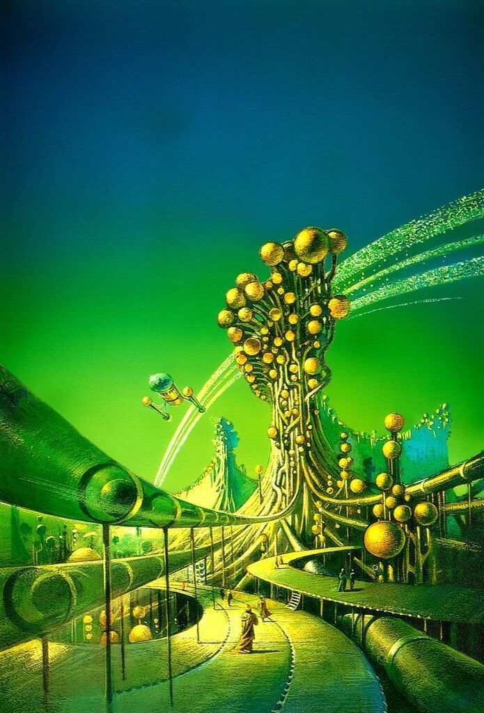 Bruce Pennington cover art for The Canopy of Time, by Brian Aldiss