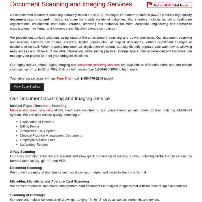 Medical Chart Scanning Services