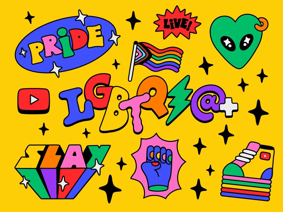 Art by @lebassis 1. YouTube Pride Dinners 2. RuPaul's Drag Race 3. some kind of wonderful :)