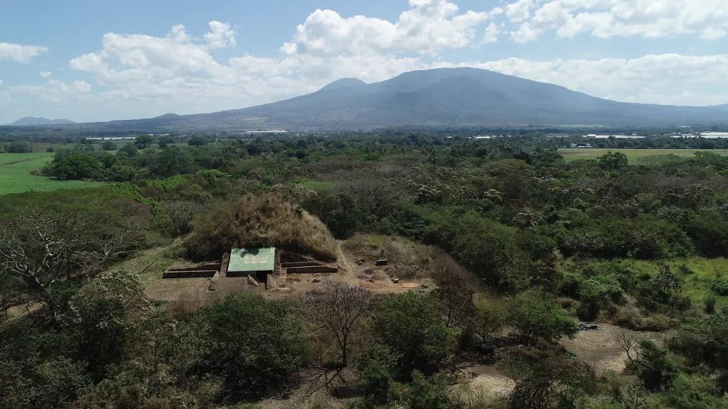 A Maya pyramid in El Salvador’s Zapotitán Valley was built with cut stone, earth, and tephra ejected by a mid-sixth century eruption of the Ilopango caldera, which is located about 25 miles away.