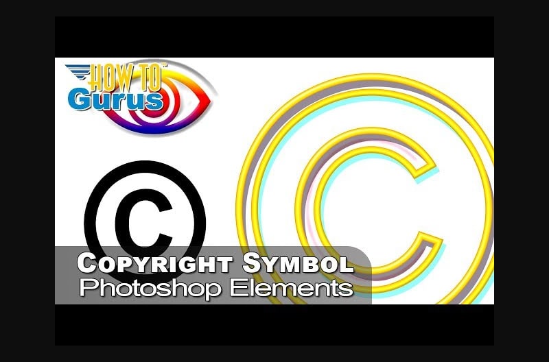How To Type a Photoshop Elements Text Copyright Symbol and Make into a
