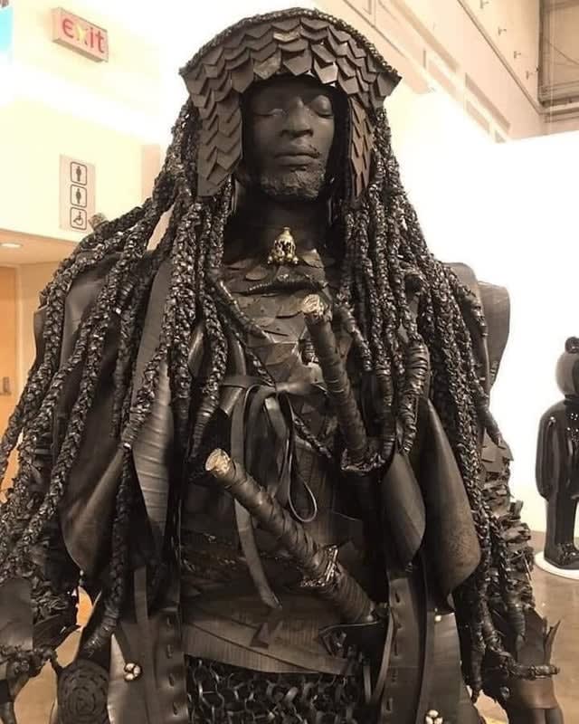 A statue of Yasuke, an African slave, who arrived in Japan in 1579 and became the first black Samurai.