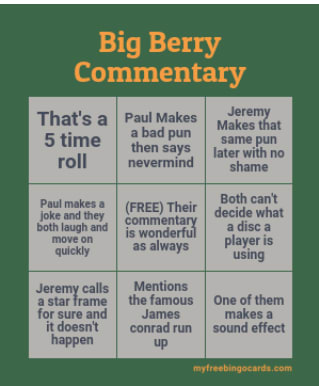 Big Berry Commentary Bingo!