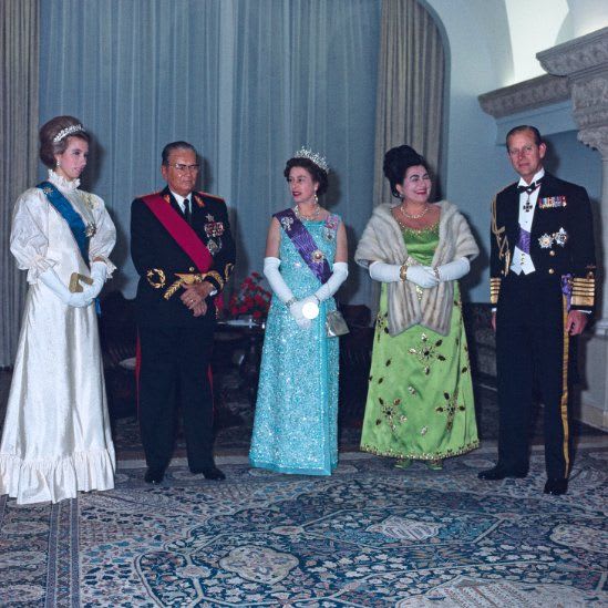 Queen Elizabeth II and Marshal Josip Broz Tito during her state visit to Belgrade, Yugoslavia, 1972.