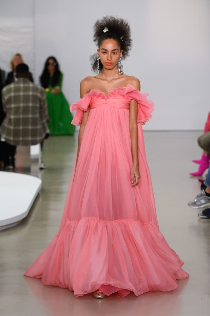 Giambattista Valli's lush show with its pastel milkshake colors and signature frills was a two-for-one offer.