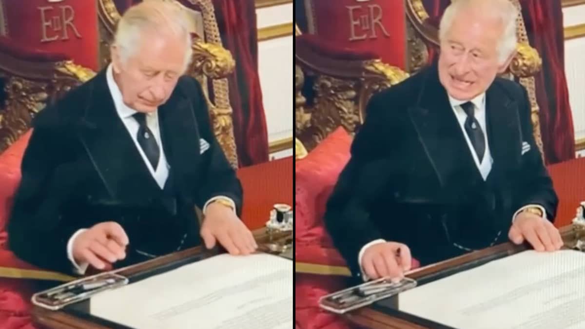 🔔 | King Charles III getting irritated by pen at proclamation goes viral More below:
