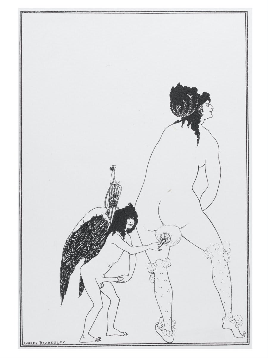 Known for his provocative illustrations, Aubrey Beardsley was a leading figure of the Aesthetics Movement. Beardsley's style was influenced by Japanese woodcuts, and whilst they emphasised the decadent he purity of naturalistic motifs would also appear in his works.