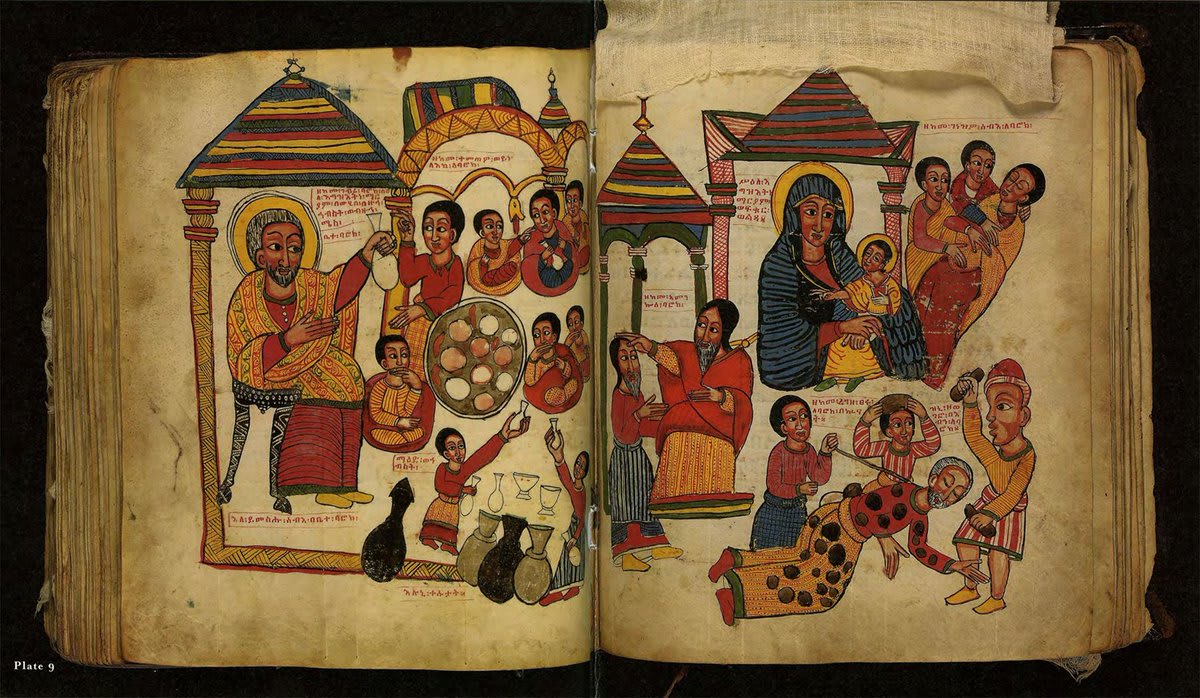 In the mid-fifteenth century, the Virgin Mary’s significance in Christian Ethiopia intensified and the Miracles of Mary became one of the most popular themes for religious books. See this work on view in African Art and explore the full manuscript online: