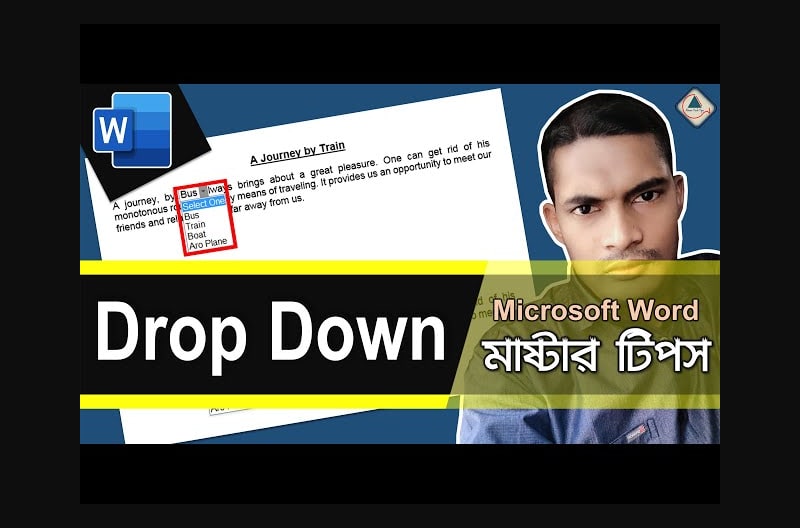How To Insert A Drop Down List In MS Word MS Word Drop Down Bangla 