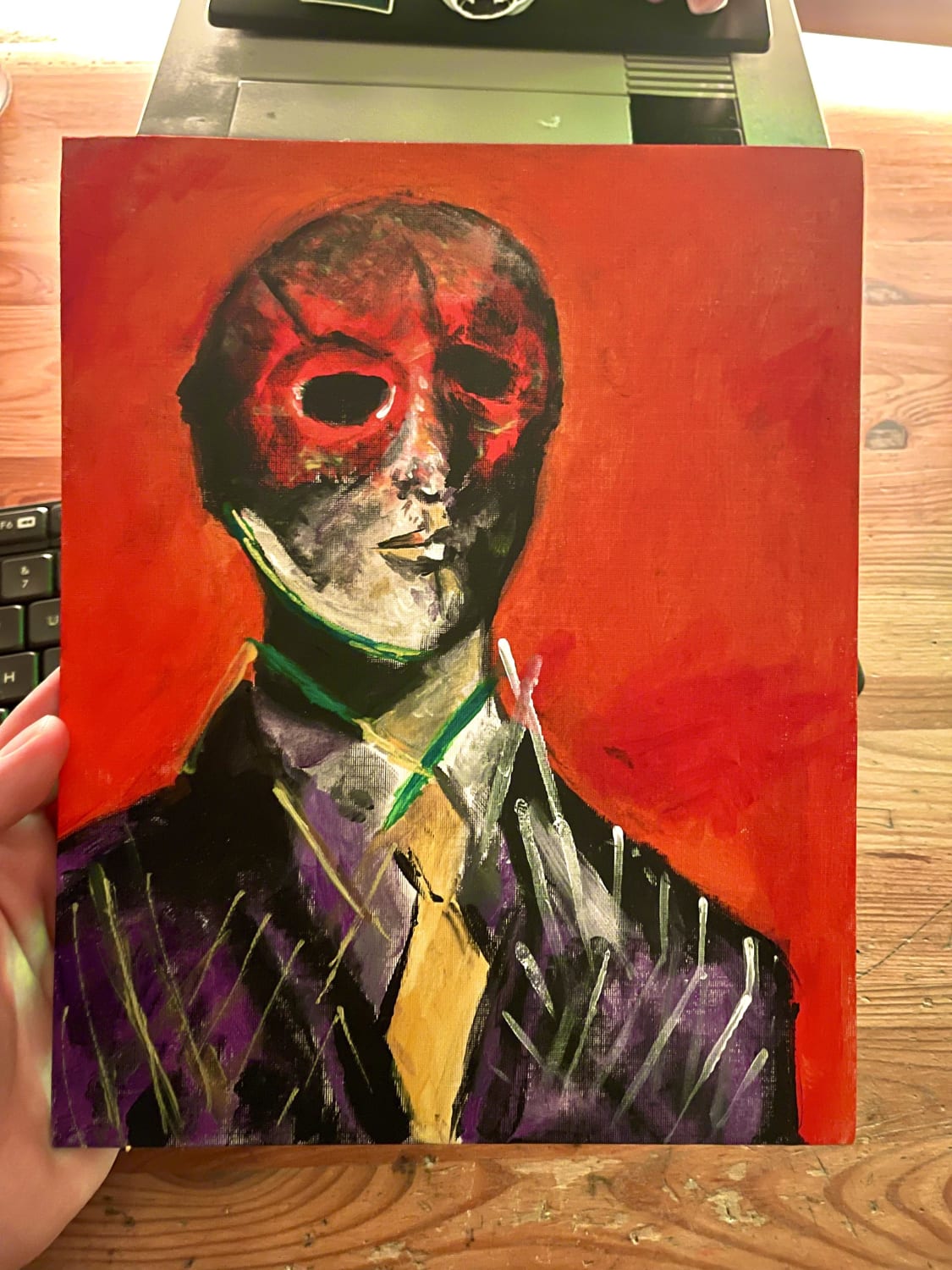 First time painting, I tried to paint the American Psycho book cover