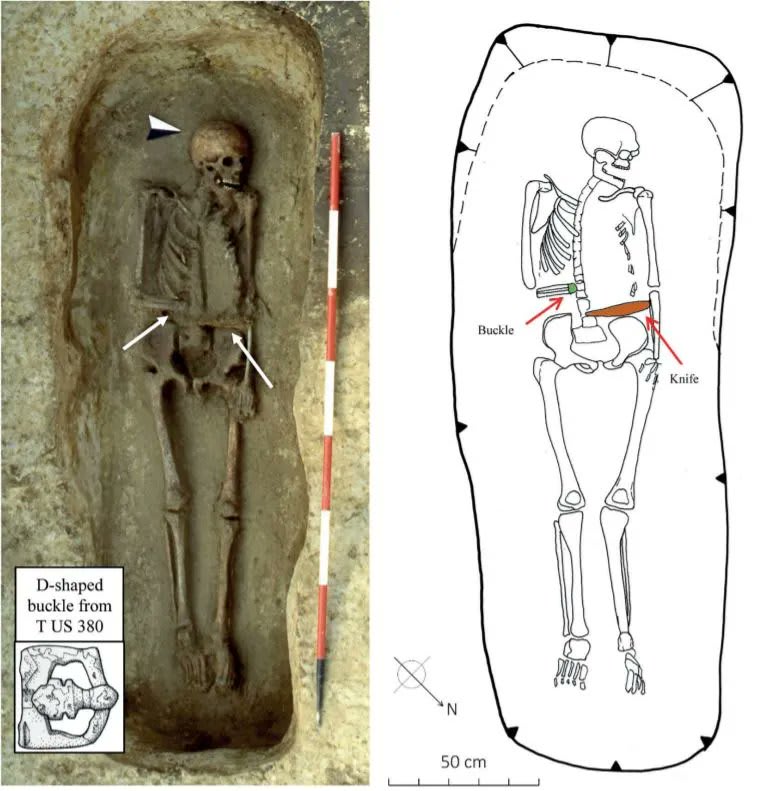 You're looking at a 1,200-year-old man with a knife for a hand. 🔪 The skeleton in question was found in a Longobard necropolis in the north of Italy, dating back to around the 6th to 8th centuries CE. Read more: