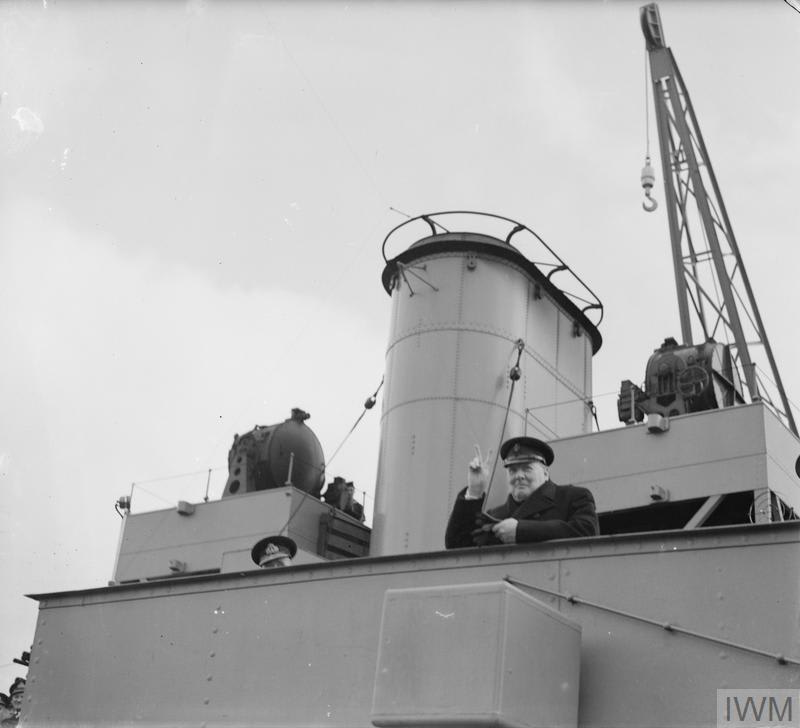 Prime Minister Winston Churchill gives his iconic V for Victory sign while visiting the Home Fleet at Scapa Flow OnThisDay in 1942. Find out where the V for Victory symbol comes from: