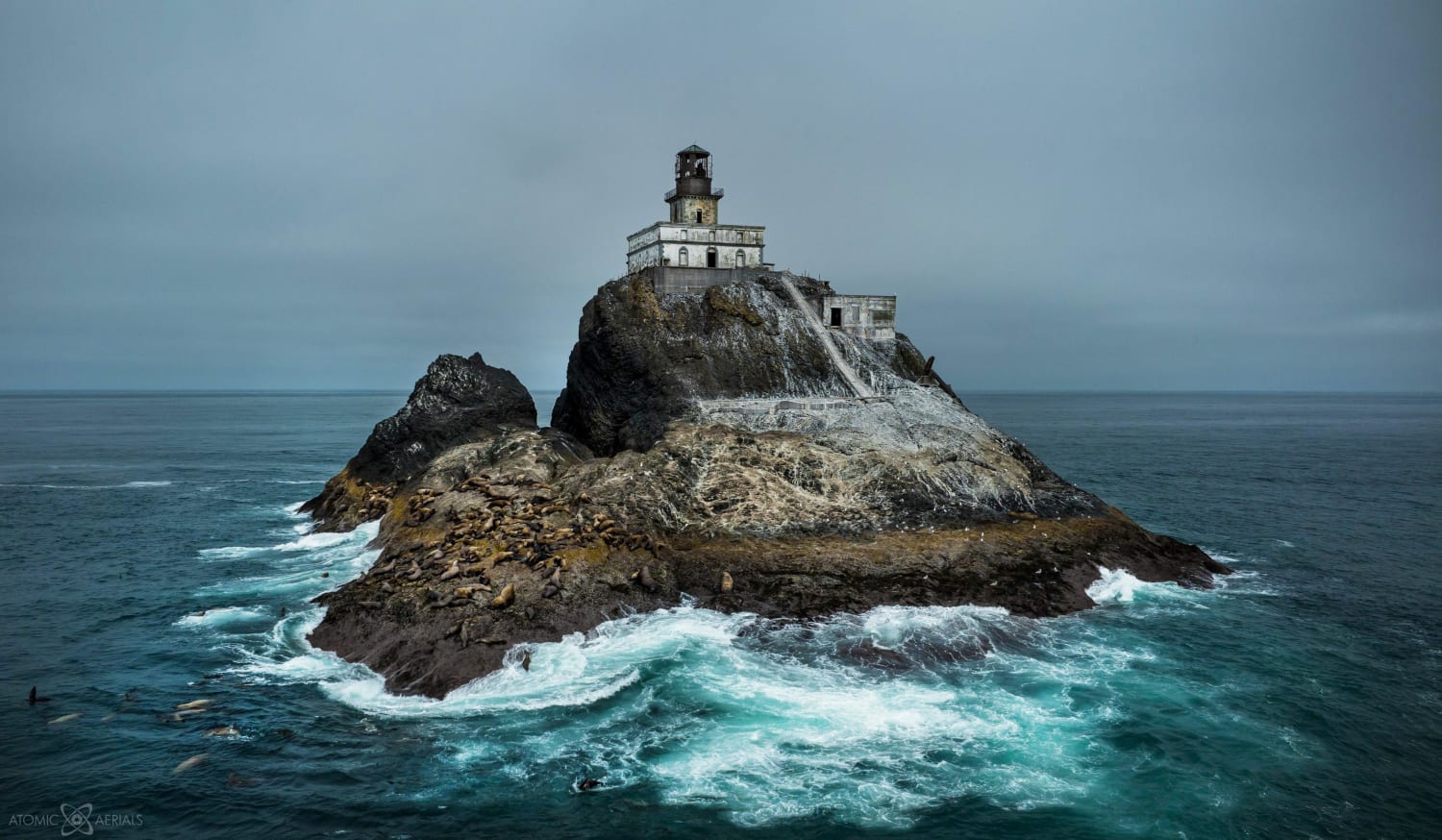 'Terrible Tilly' - the Tillamook Lighthouse off the Oregon coast, built in 1881 it was abandoned 75 years later due to the dangerous location. It is now privately-owned and was used as a columbarium for several decades. Currently listed for sale for $6.5 million