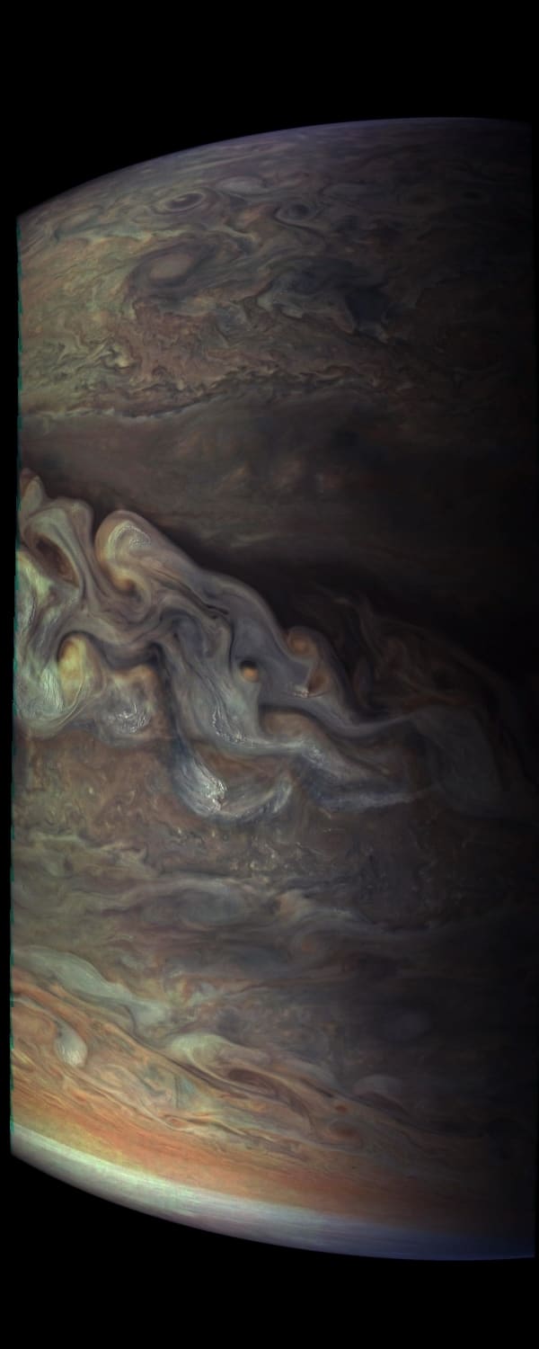 Three-dimensional Jovian cloudscape, courtesy of NASA's Juno spacecraft