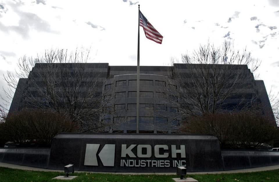 This black building promoting climate change denial [Koch Industries]