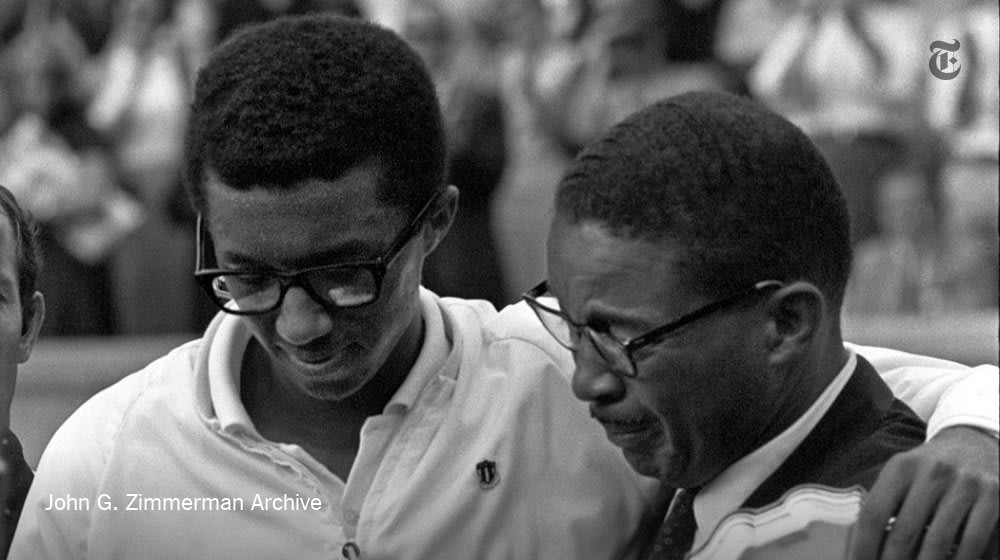 These photos of Arthur Ashe, the first black man to win a singles title at the U.S. Open, represented the athlete as he lived: a complex and self-possessed man in the midst of a life-altering event