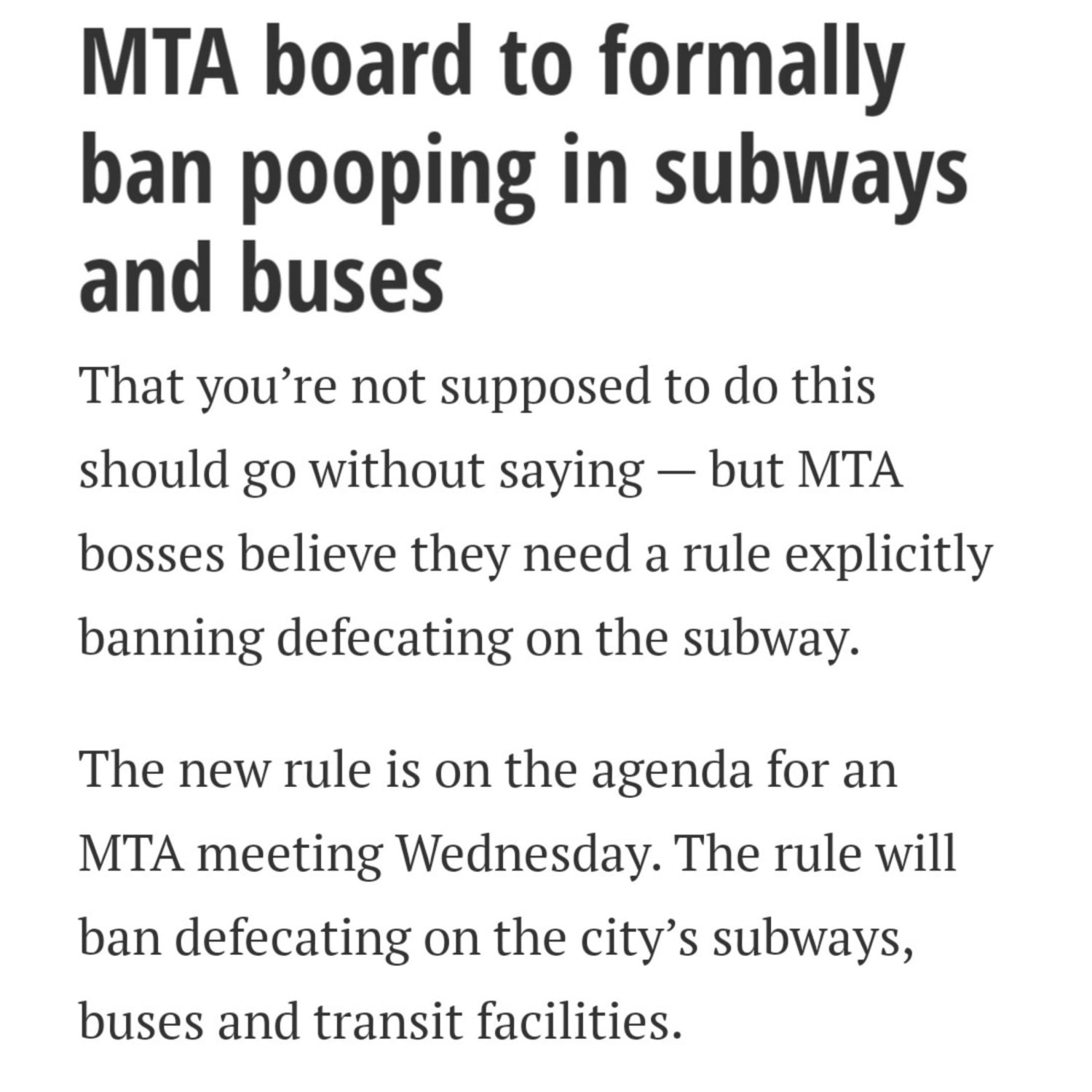 Where are our subway creatures suppose to go now?