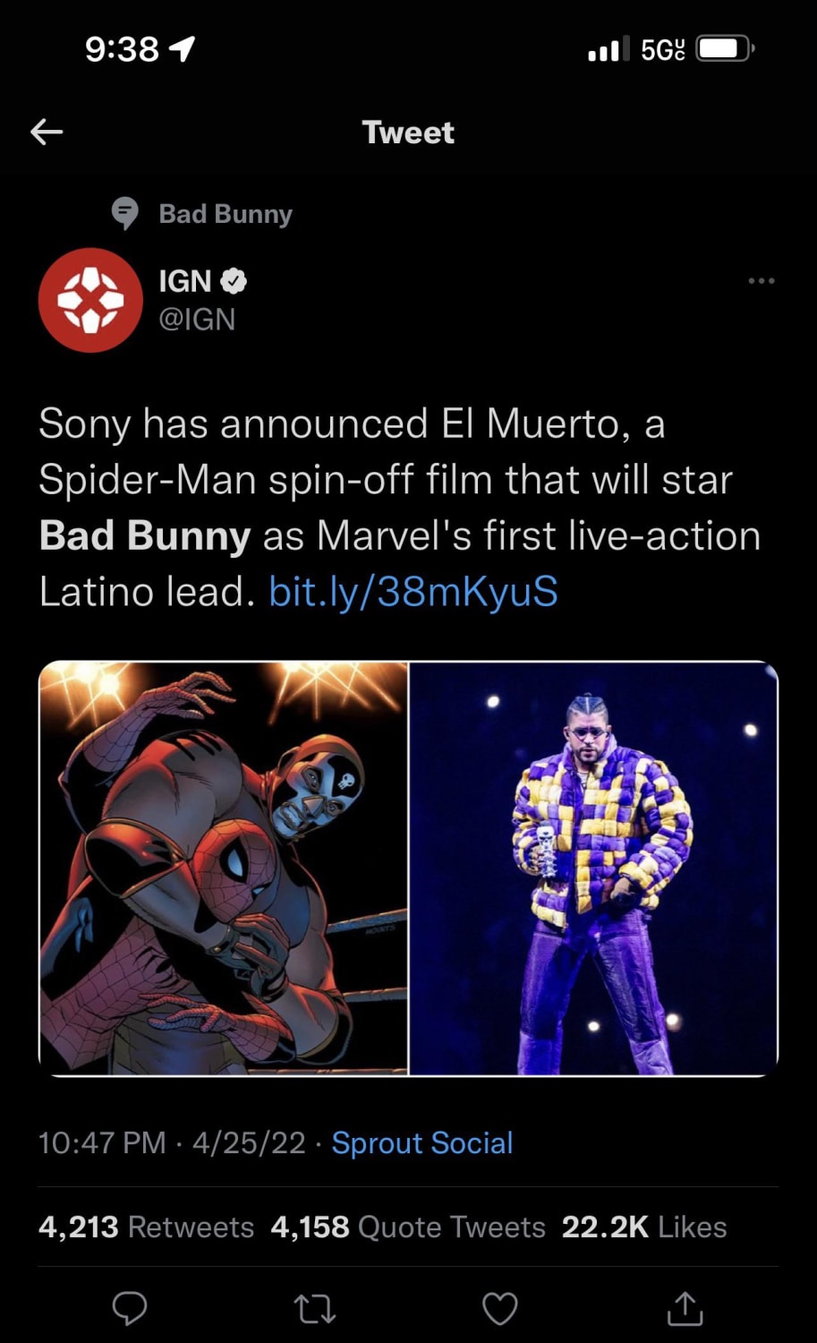 I’m so sure Sony only chose this character because Bad Bunny is a part time wrestler for WWE, so they looked for a Latino wrestler. Am I the only ones who thinks that is the only reason they would choose such a minor character?