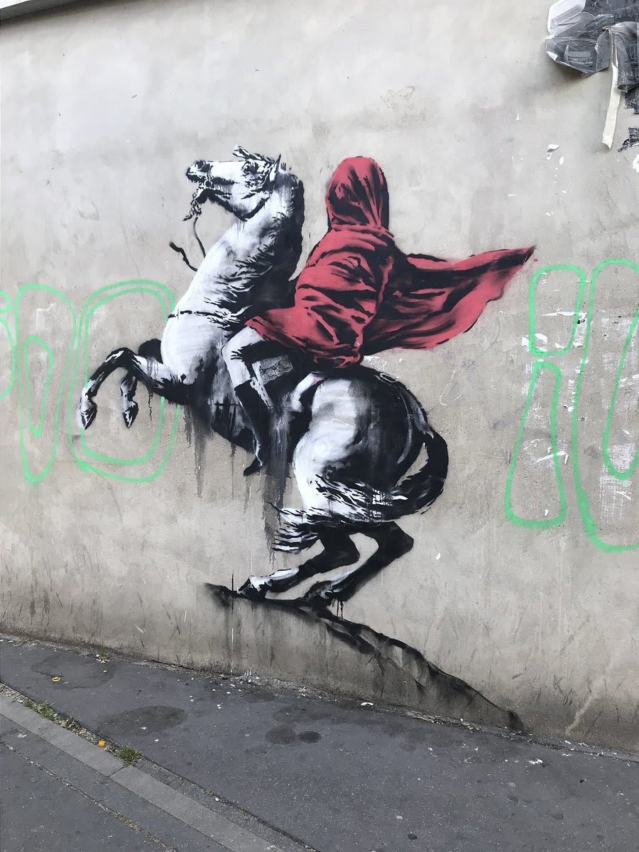A flurry of new sharply political works by Banksy have appeared in Paris