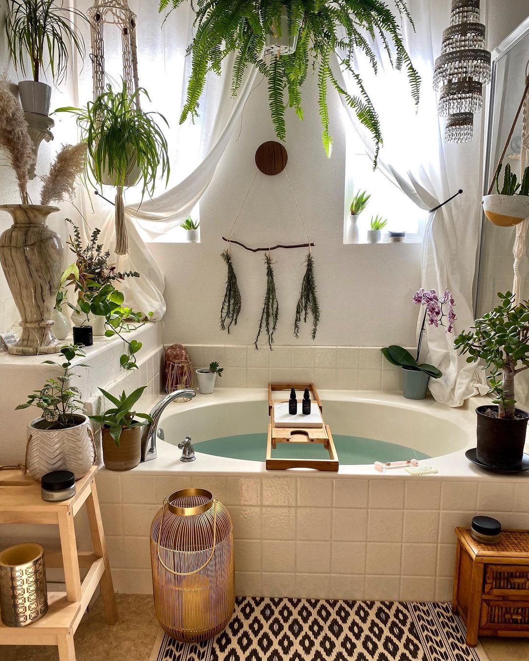 Bohemian Jungle Bathroom In Huntington Beach, California