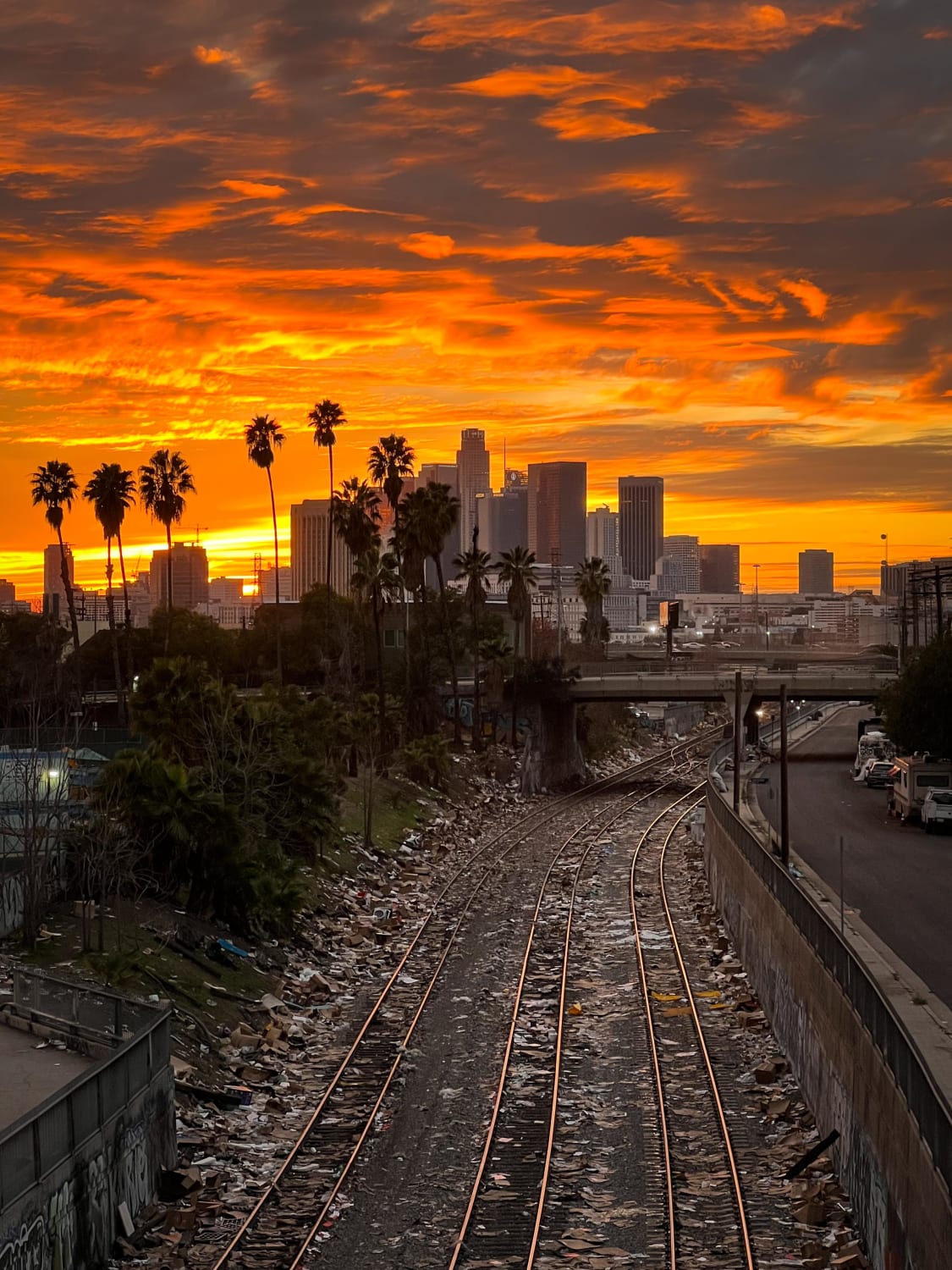 ITAP of Sunset Over Stolen Package Wasteland - Los Angeles