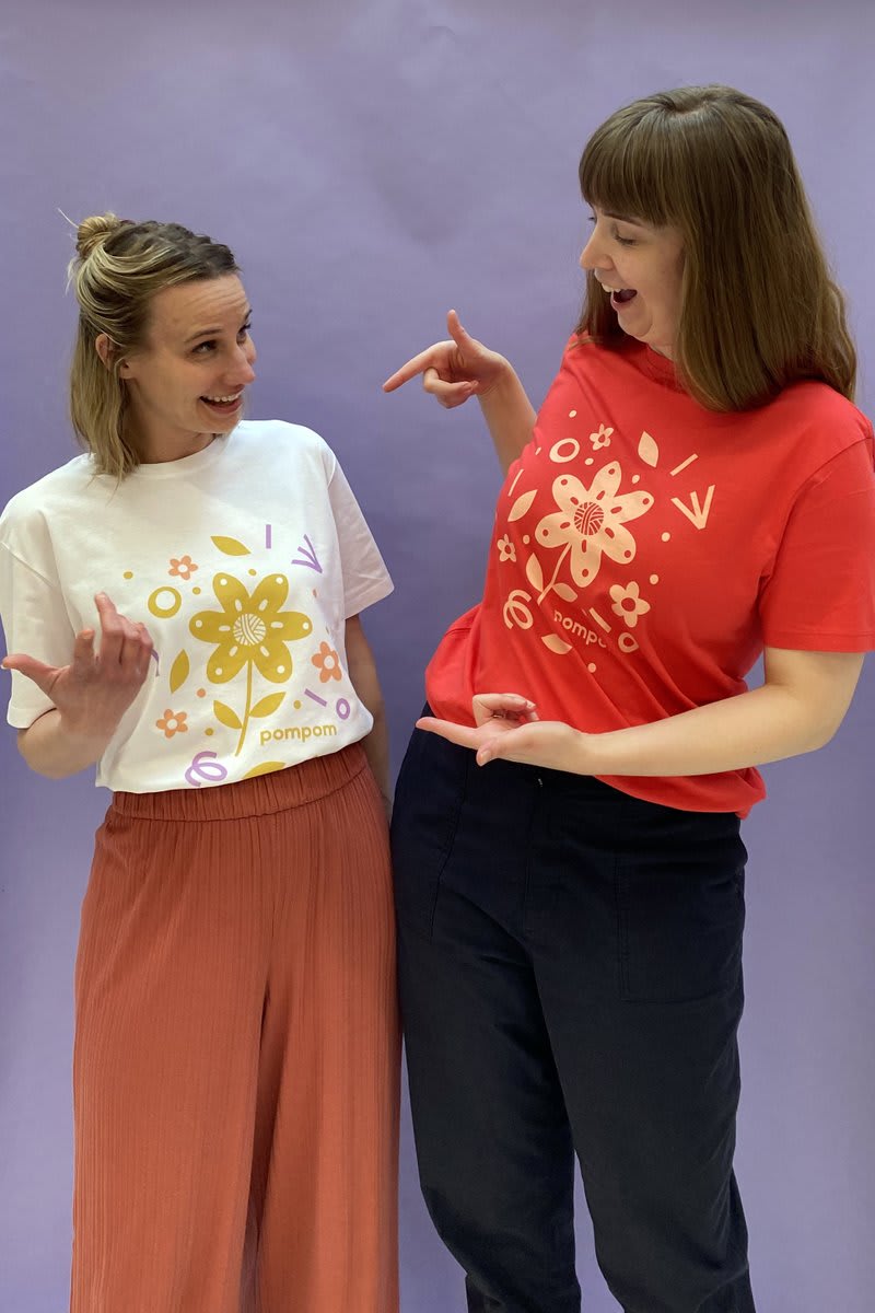 Have you seen our 10th anniversary t-shirts? The fun floral motif echoes the Lackadaisical Mittens from Issue 41! 🌺 See the tee's colourways here: