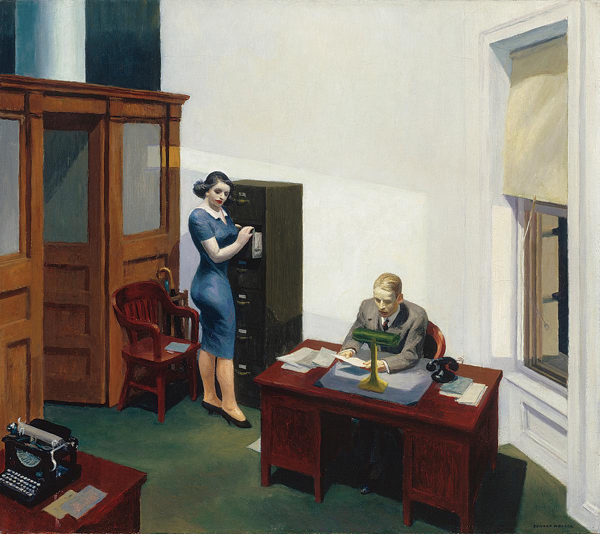 Edward Hopper, "Office at Night"