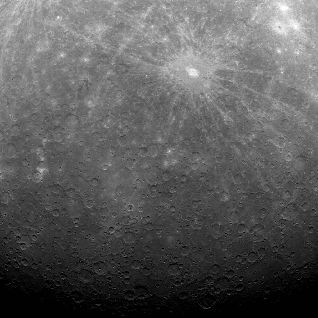 On this day in 2011, NASA's MESSENGER spacecraft captured the first image of Mercury ever obtained from Mercury's orbit: