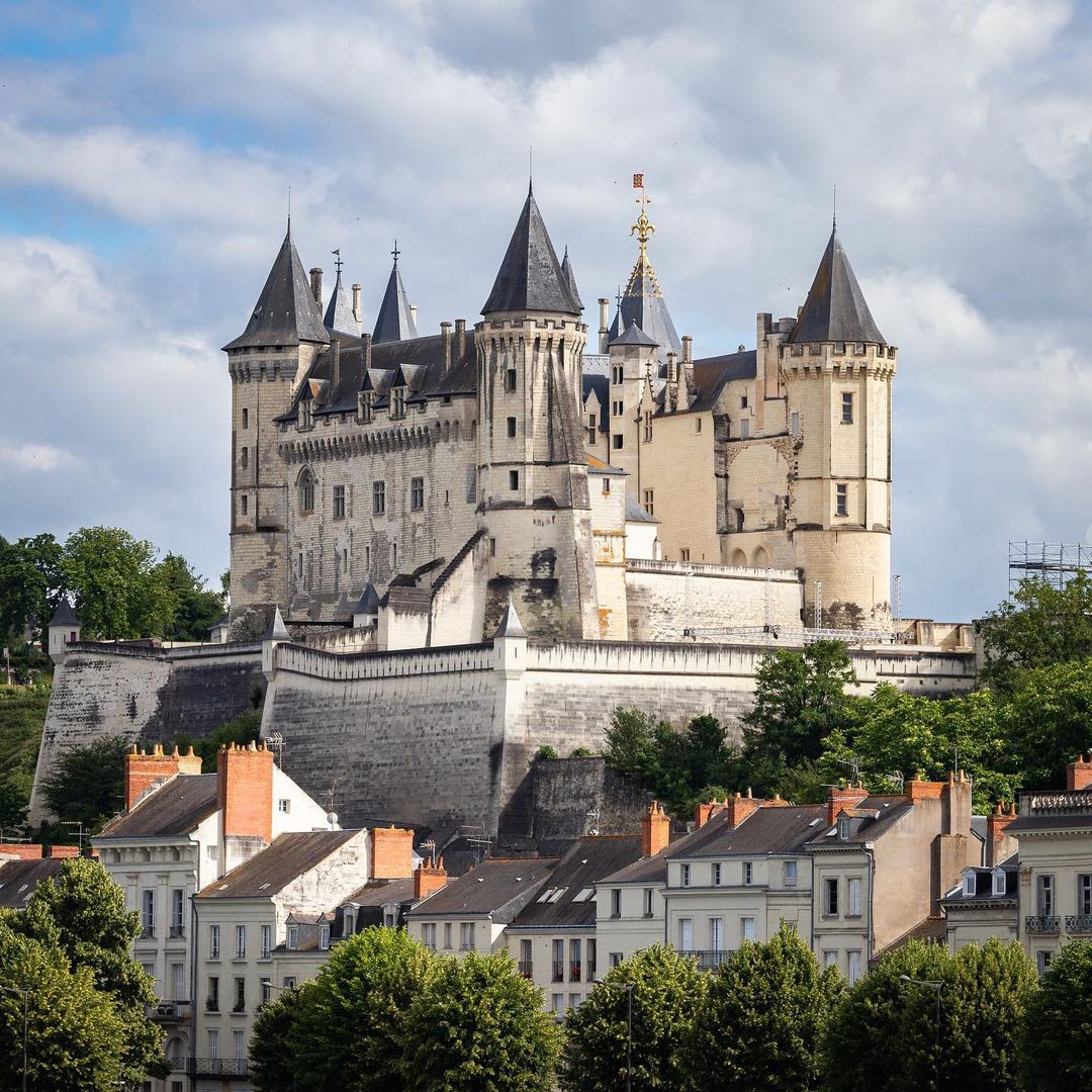 Château de Saumur, originally constructed in the 10th century as a fortified stronghold against Norman attacks and later rebuilt by Henry II of England in the 12th century. Saumur, Maine-et-Loire, western France.
