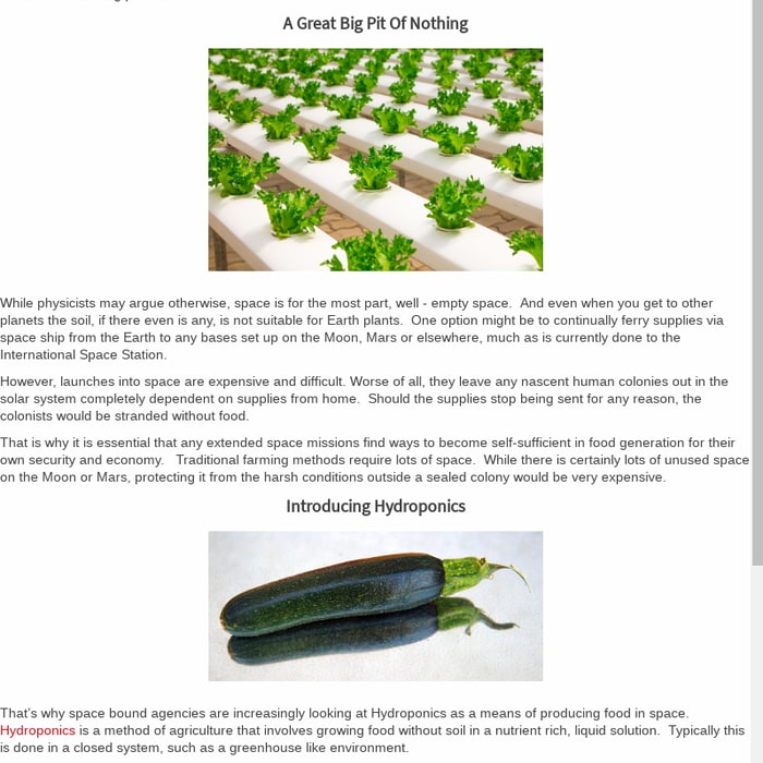 Mix Hydroponics And The Miracle Of Space Zucchini