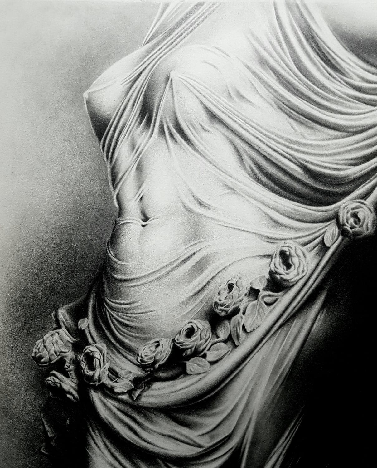 Study of Corradini's 'The Veiled Virtue' statue, by me. More @elbdms on insta