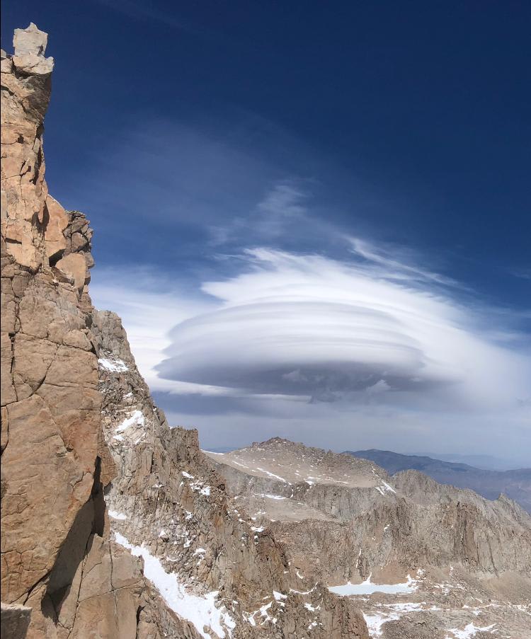 Crazy ufo cloud. Pic took from Trail Crest, Mt Whitney