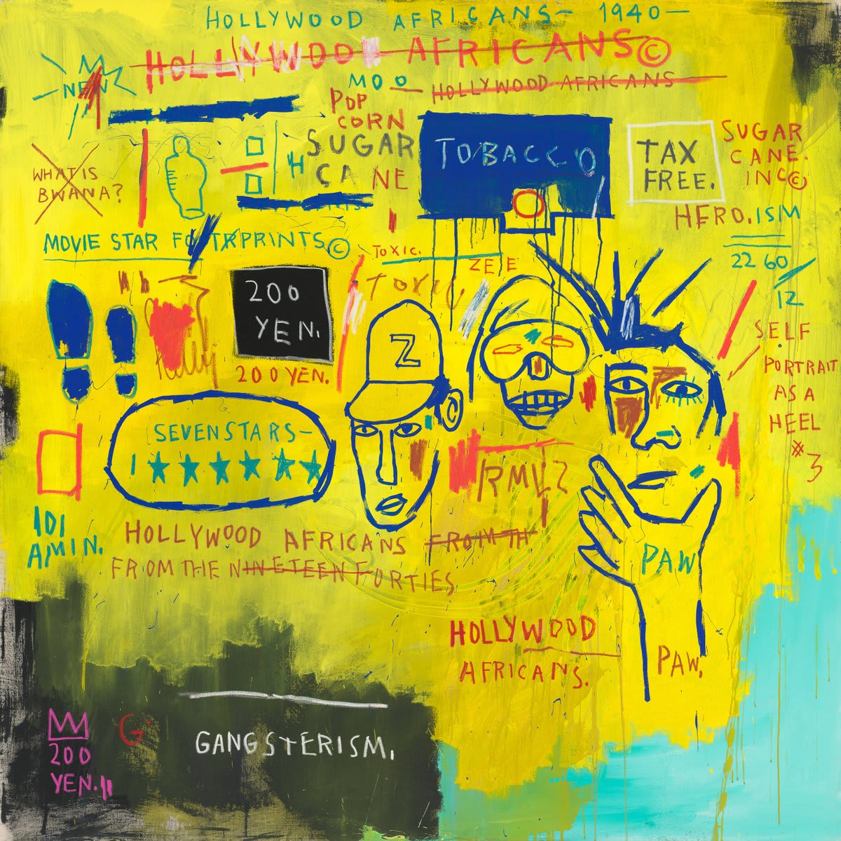 Today we're sharing Hollywood Africans (1983) by Jean-Michel Basquiat, who was born onthisday in 1960. Hollywood Africans is one of a series of Basquiat's paintings that feature images and texts relating to stereotypes of African Americans in the entertainment industry.