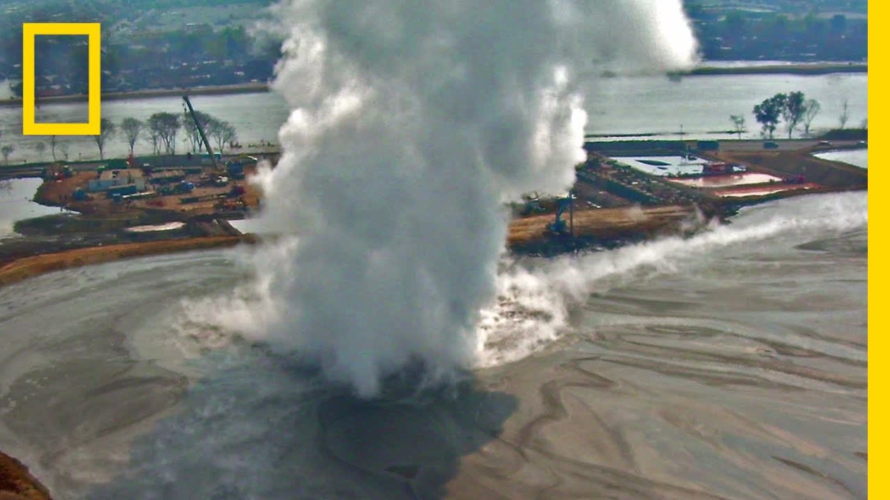 Watch a Mud Volcano That's Been Erupting for 10 Years | National Geographic