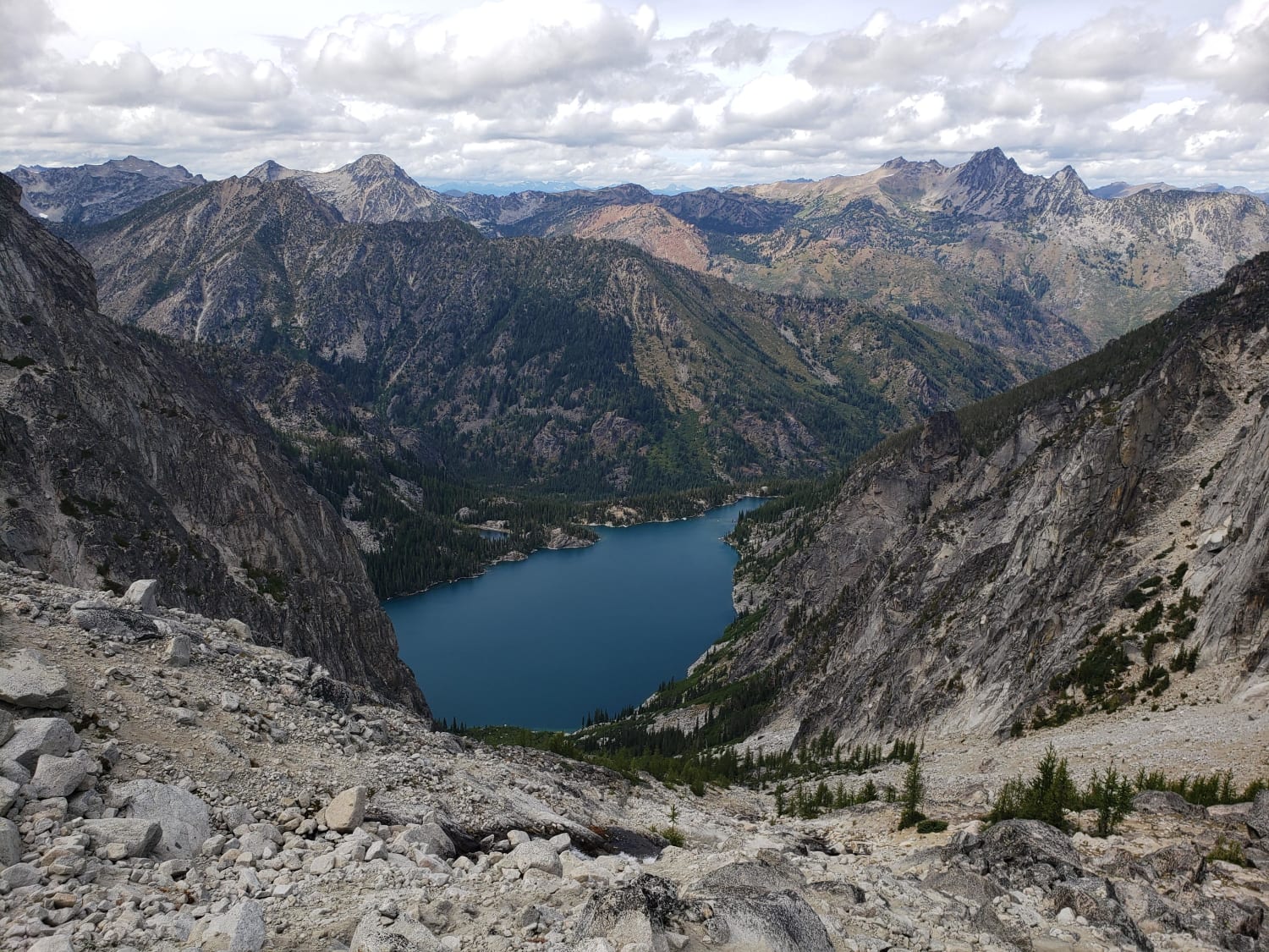 The Enchantments and beyond from the top of Aasgard Pass