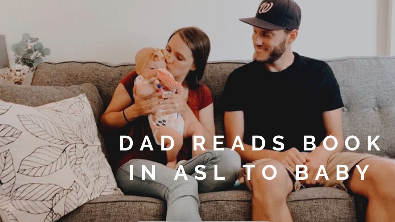 Deaf and Hearing Couple: Dad Signing a Story in ASL to Daughter